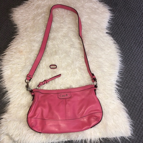 Coach Handbags - COACH Punch Park Leather Pink Convertible Crossbody Bag